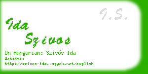 ida szivos business card